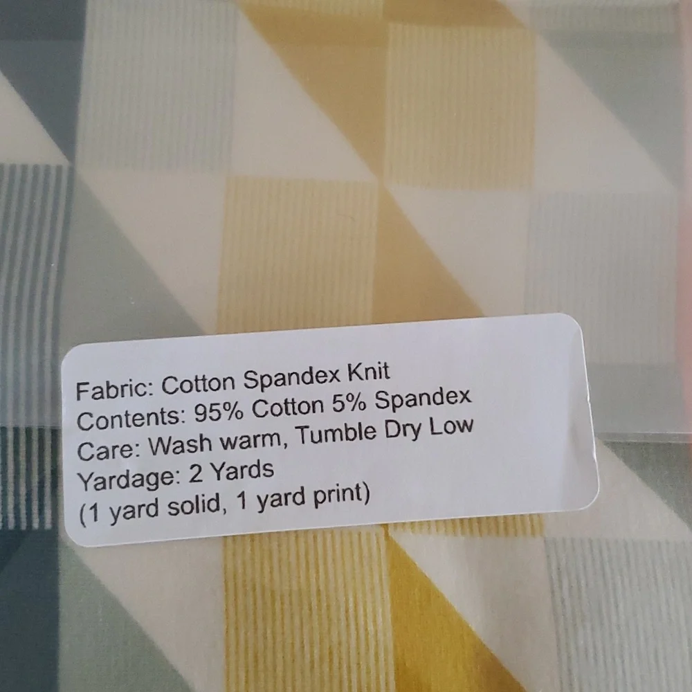Fabric- 2 Yds total, solid + print - cotton spandex - Picture 5 of 5